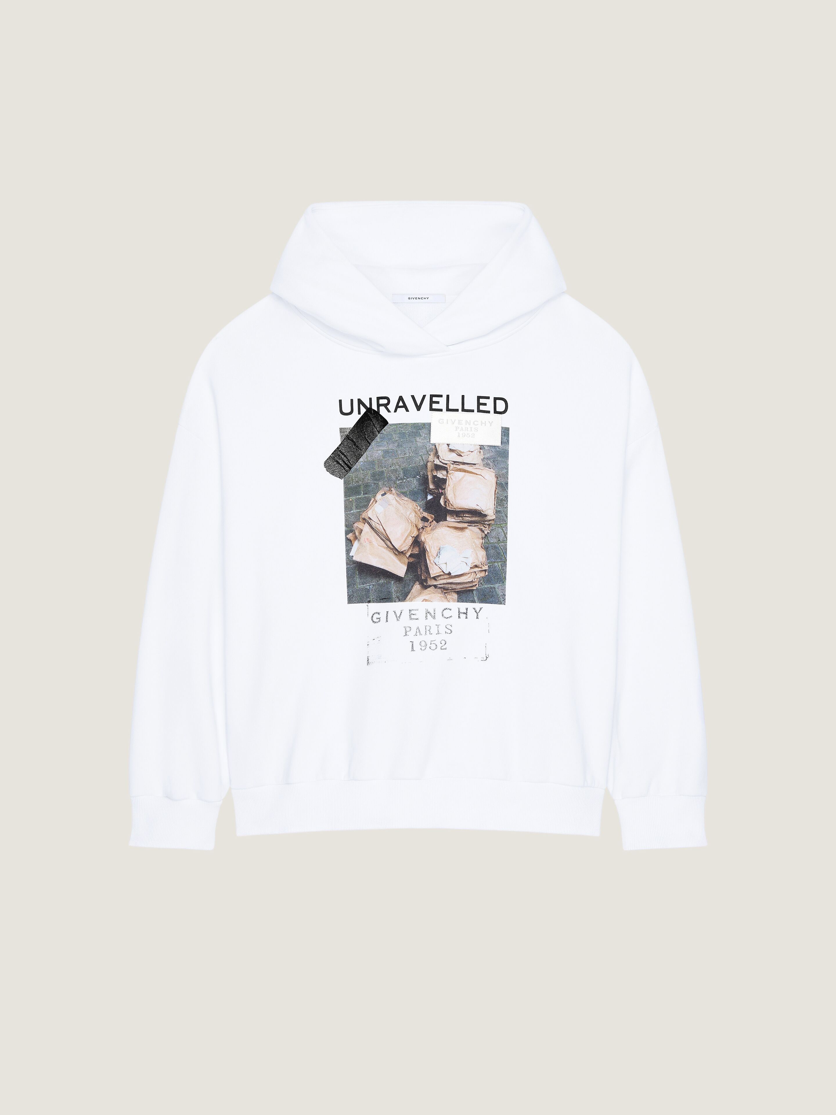 Hoodie sweatshirt in fleece with Archive print